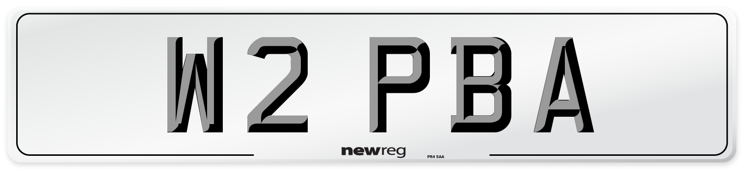 W2 PBA Number Plate from New Reg